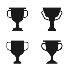 Set of black cups. Vector illustration.