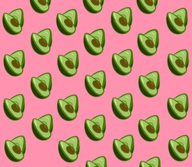 Avocado pink illustration vegetable white background 