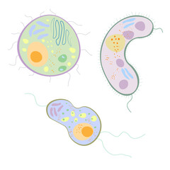 
set of  bacteria. coloring germs.