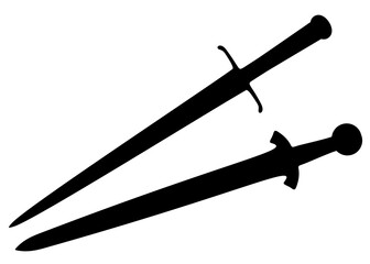 Knight swords included. Vector image.