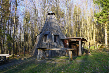 die Köhlerhütte im Wald bei Delligsen