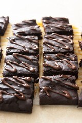 Healthy dessert, chocolate brownies made with avocado, sugar and gluten free. Step by step recipe.