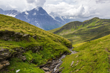 The Grindewald Valley and mountain pastures in Switzerland 