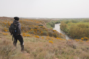 Man hiking in the mountains