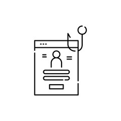 Phishing olor line icon. Hacking account and password.