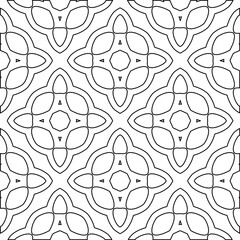 Geometric vector pattern with triangular elements. Seamless abstract ornament for wallpapers and backgrounds. Black and white colors. 