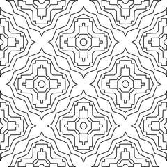 Geometric vector pattern with triangular elements. Seamless abstract ornament for wallpapers and backgrounds. Black and white colors. 
