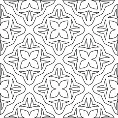 Geometric vector pattern with triangular elements. Seamless abstract ornament for wallpapers and backgrounds. Black and white colors. 