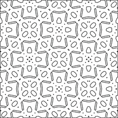 Geometric vector pattern with triangular elements. Seamless abstract ornament for wallpapers and backgrounds. Black and white colors. 