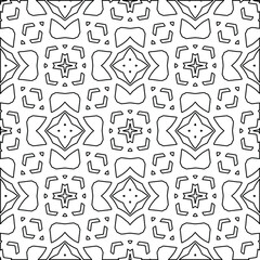 Geometric vector pattern with triangular elements. Seamless abstract ornament for wallpapers and backgrounds. Black and white colors. 