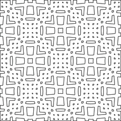 Geometric vector pattern with triangular elements. Seamless abstract ornament for wallpapers and backgrounds. Black and white colors. 