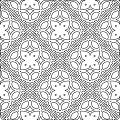 Geometric vector pattern with triangular elements. Seamless abstract ornament for wallpapers and backgrounds. Black and white colors. 