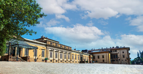 Fototapeta na wymiar View of the Palazzo Pitti from the Boboli Gardens. Florence, Italy