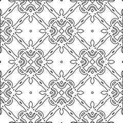 Geometric vector pattern with triangular elements. Seamless abstract ornament for wallpapers and backgrounds. Black and white colors. 