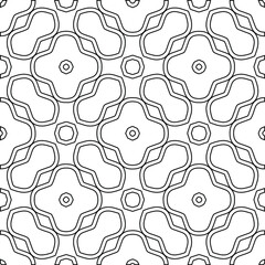 Geometric vector pattern with triangular elements. Seamless abstract ornament for wallpapers and backgrounds. Black and white colors. 