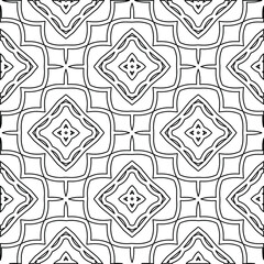  Geometric vector pattern with triangular elements. Seamless abstract ornament for wallpapers and backgrounds. Black and white colors. 