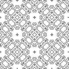  Geometric vector pattern with triangular elements. Seamless abstract ornament for wallpapers and backgrounds. Black and white colors. 