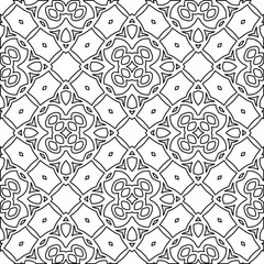  Geometric vector pattern with triangular elements. Seamless abstract ornament for wallpapers and backgrounds. Black and white colors. 