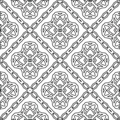  Geometric vector pattern with triangular elements. Seamless abstract ornament for wallpapers and backgrounds. Black and white colors. 