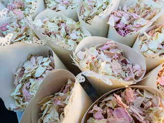Hand made wedding confetti cone