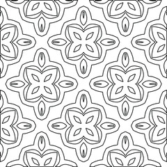  Geometric vector pattern with triangular elements. Seamless abstract ornament for wallpapers and backgrounds. Black and white colors. 