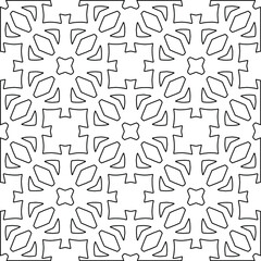  Geometric vector pattern with triangular elements. Seamless abstract ornament for wallpapers and backgrounds. Black and white colors. 