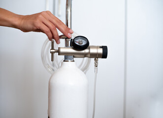 Oxygen breathing gas cylinder for using at home portable. Breathing device for asthma and...