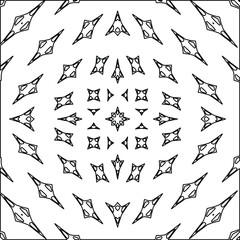  Geometric vector pattern with triangular elements. Seamless abstract ornament for wallpapers and backgrounds. Black and white colors. 