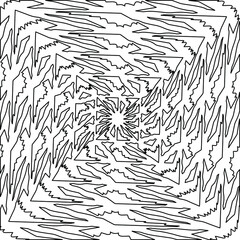 Geometric vector mandala with triangular elements. abstract ornament for wallpapers and backgrounds. Black and white colors. 