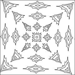 Geometric vector mandala with triangular elements. abstract ornament for wallpapers and backgrounds. Black and white colors. 