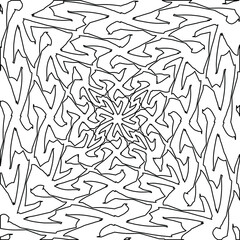 Geometric vector mandala with triangular elements. abstract ornament for wallpapers and backgrounds. Black and white colors. 