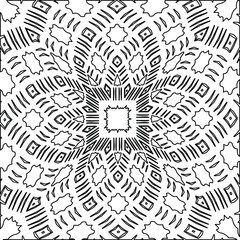 Geometric vector mandala with triangular elements. abstract ornament for wallpapers and backgrounds. Black and white colors. 