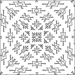 Geometric vector mandala with triangular elements. abstract ornament for wallpapers and backgrounds. Black and white colors. 