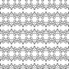  Geometric vector pattern with triangular elements. Seamless abstract ornament for wallpapers and backgrounds. Black and white colors. 