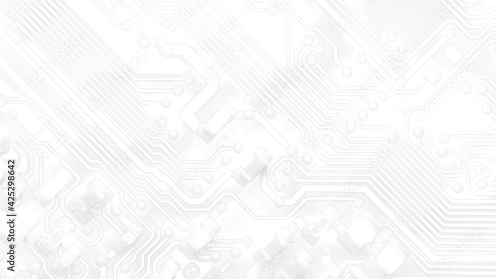 Fototapete white texture background of printed circuit board. computer technology background. information tech.