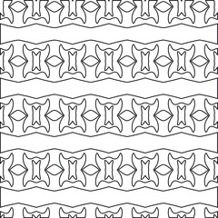  Geometric vector pattern with triangular elements. Seamless abstract ornament for wallpapers and backgrounds. Black and white colors. 