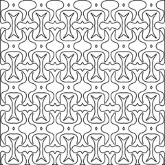  Geometric vector pattern with triangular elements. Seamless abstract ornament for wallpapers and backgrounds. Black and white colors. 