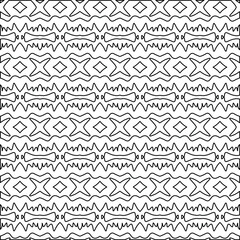  Geometric vector pattern with triangular elements. Seamless abstract ornament for wallpapers and backgrounds. Black and white colors. 