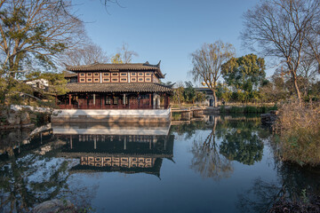 View of Humble Administrator Garden(Zhuozheng Garden) built in 1517 is a classical garden,a UNESCO World Heritage Site and is the most famous of the gardens of Suzhou.