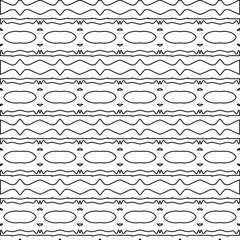  Geometric vector pattern with triangular elements. Seamless abstract ornament for wallpapers and backgrounds. Black and white colors. 
