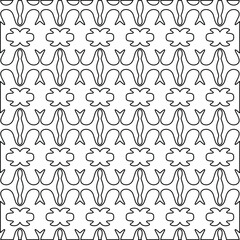  Geometric vector pattern with triangular elements. Seamless abstract ornament for wallpapers and backgrounds. Black and white colors. 