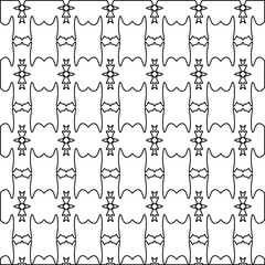  Geometric vector pattern with triangular elements. Seamless abstract ornament for wallpapers and backgrounds. Black and white colors. 