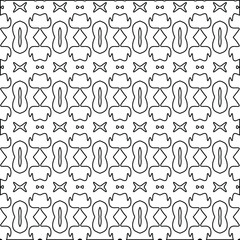  Geometric vector pattern with triangular elements. Seamless abstract ornament for wallpapers and backgrounds. Black and white colors. 