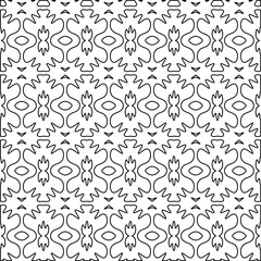  Geometric vector pattern with triangular elements. Seamless abstract ornament for wallpapers and backgrounds. Black and white colors. 