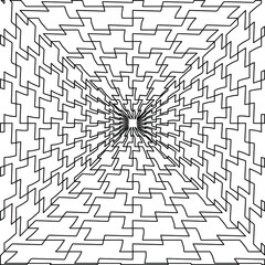  Geometric vector mandala with triangular elements. abstract ornament for wallpapers and backgrounds. Black and white colors. 