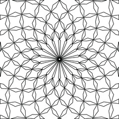 Geometric vector mandala with triangular elements. abstract ornament for wallpapers and backgrounds. Black and white colors. 