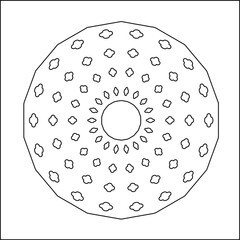  Geometric vector mandala with triangular elements. abstract ornament for wallpapers and backgrounds. Black and white colors. 