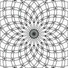 Obraz premium Geometric vector mandala with triangular elements. abstract ornament for wallpapers and backgrounds. Black and white colors. 