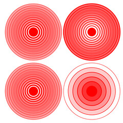 Design element. Isolated icon vector red ring Target. Circle symbol Successful shoot. Vector illustration EPS10 for presentation, Concentric Flat & Trendy logo on White background for Darts target aim
