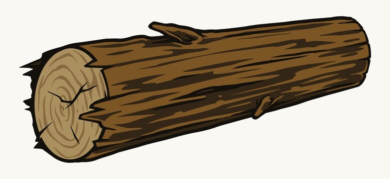 Wooden log colorful vintage template